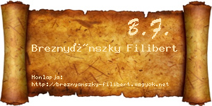 Breznyánszky Filibert névjegykártya
